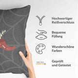 Health pillow, grey, spiderweb pattern.