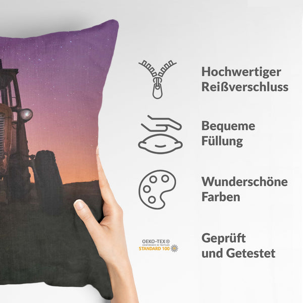 Health pillow purple with tractor