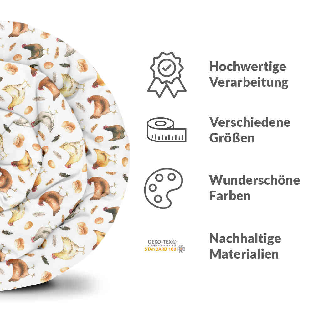 Original therapy blanket - cotton cover white with chickens