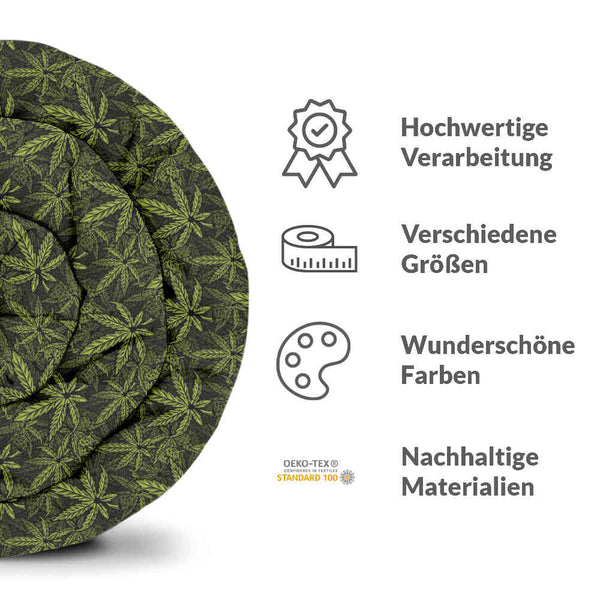 Therapy blankets bedding set hemp leaf