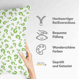 Health pillows with green question marks