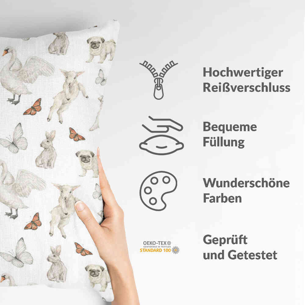 Health Pillow White Cute Animals