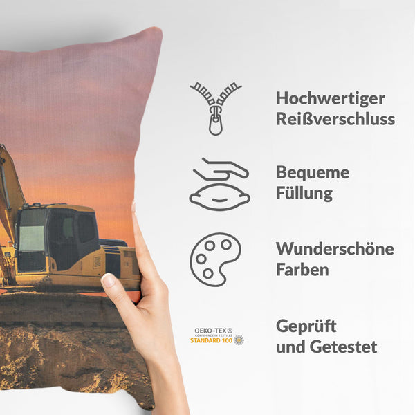 Health pillow tractor at sunrise