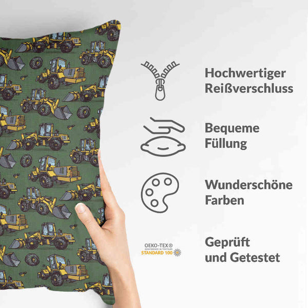 Green Tractor Health Pillow
