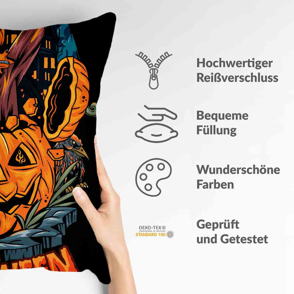 Cuscino salute Halloween zucca