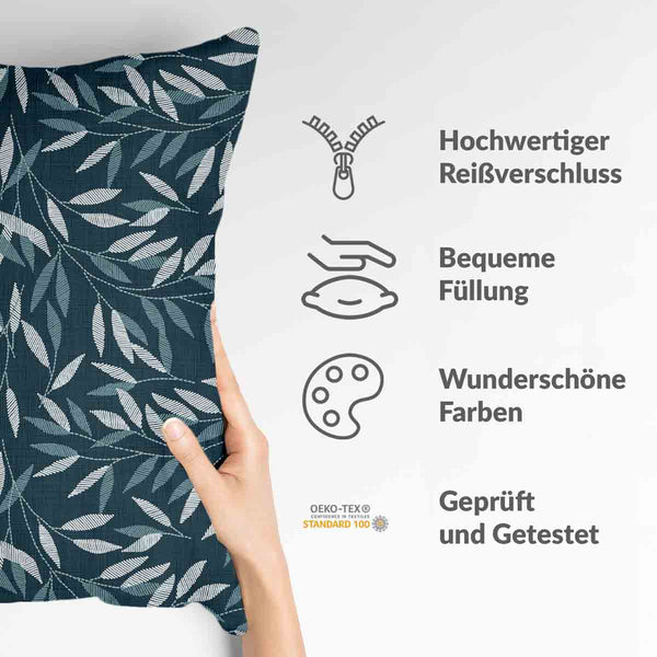 Health pillow with blue branches