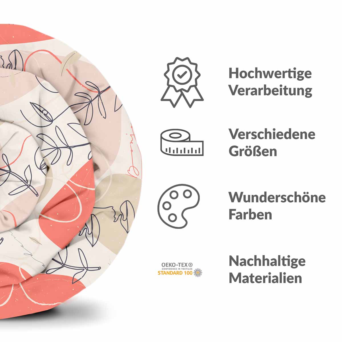 Set de ropa de cama con manta terapéutica beige con rostro abstracto