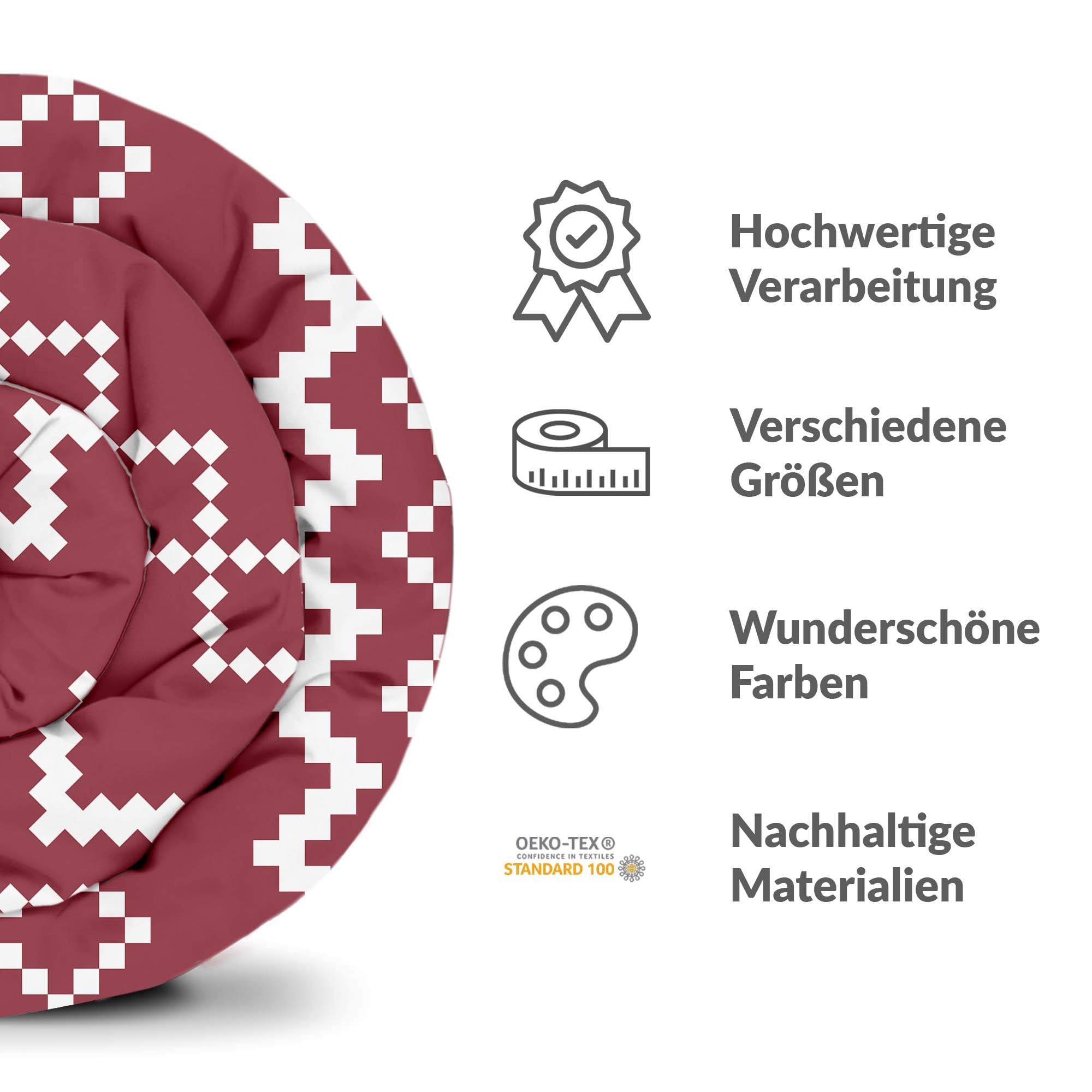 Therapiedecken beddengoed set met rood kerstpatroon