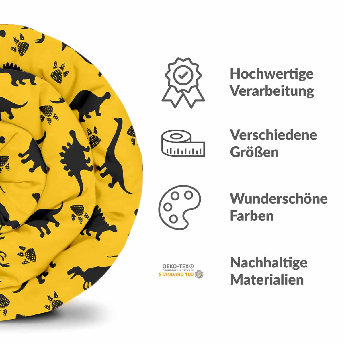 Coperta terapeutica originale - Rivestimento in cotone giallo con dinosauri