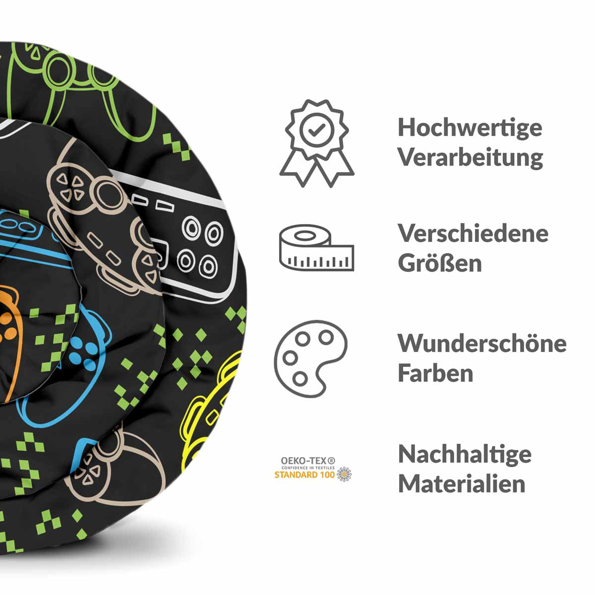 Manta terapéutica original - Funda de algodón negra con consolas de juegos