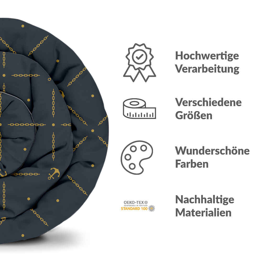 Coperta terapeutica originale - Rivestimento in cotone blu con ancora