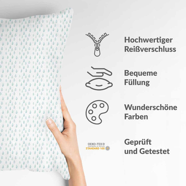 Health pillow with blue drops