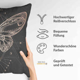 Almohada de salud negra con mariposa