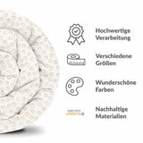 Therapy blanket and bedding set with orange circles.