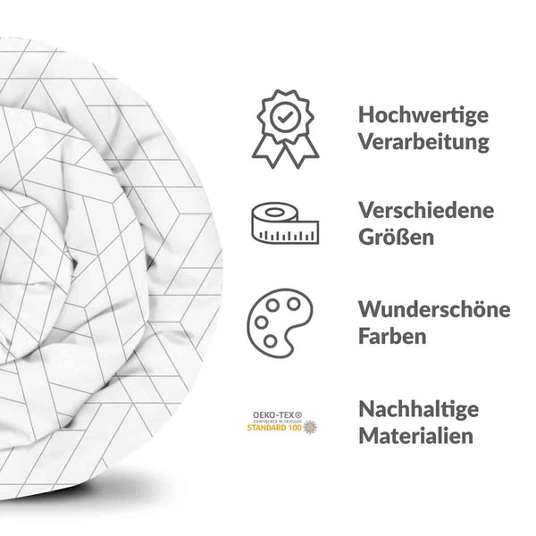 Therapiedekens katoenen hoes wit met geometrisch patroon