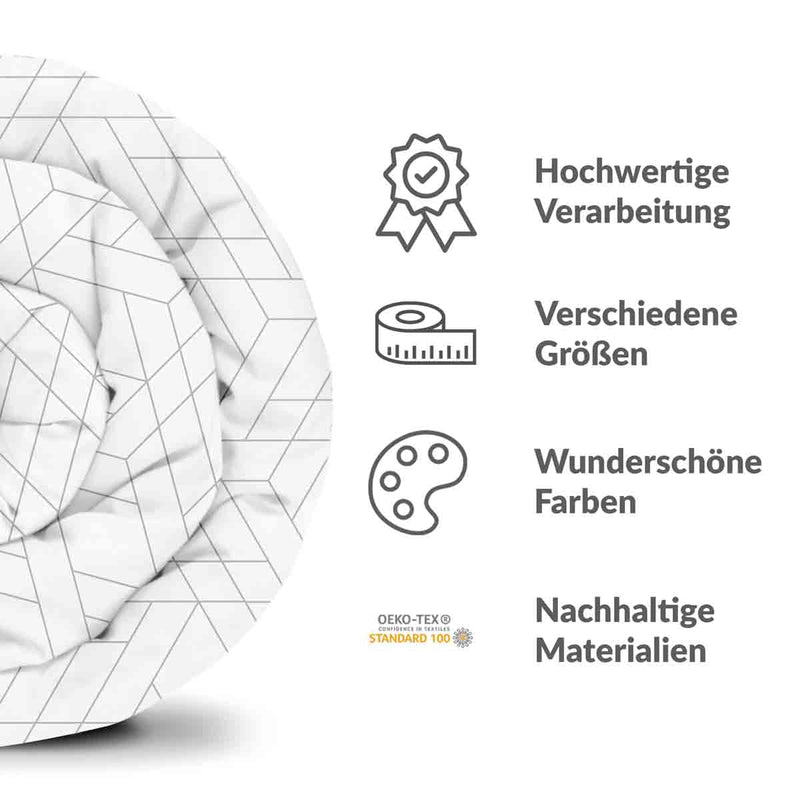 Therapiedekens katoenen hoes wit met geometrisch patroon