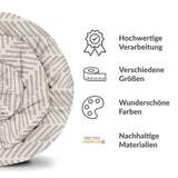Therapiedekens katoenen hoes beige met strepen