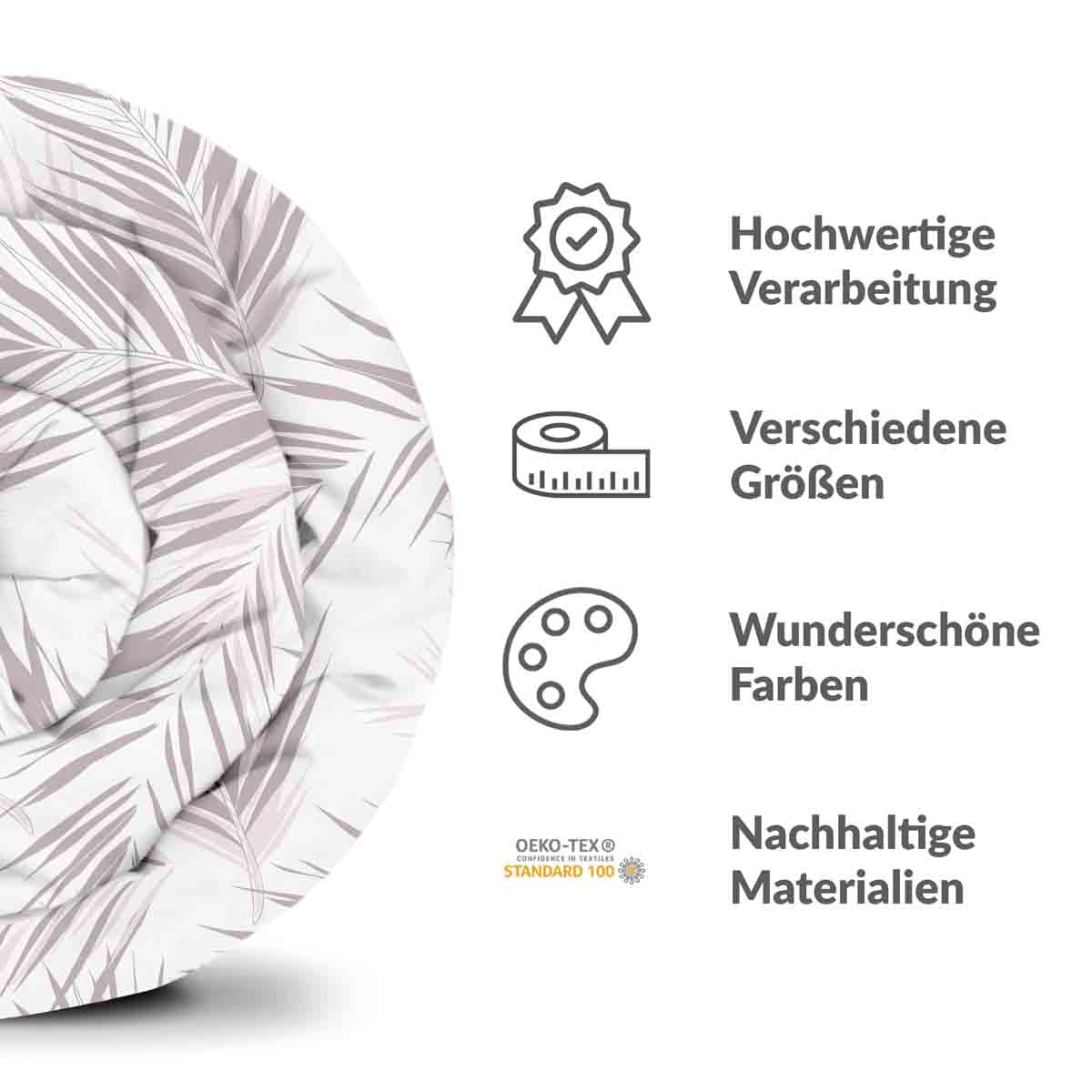 Coperta terapeutica originale - Rivestimento in cotone bianco con foglie viola