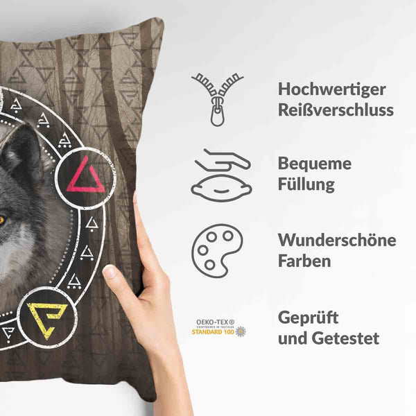 Health pillow brown with wolf