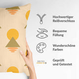 Health pillows with yellow shapes