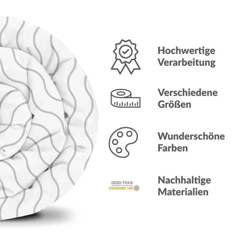 Therapiedekens katoenen hoes golfpatroon lichtgrijs