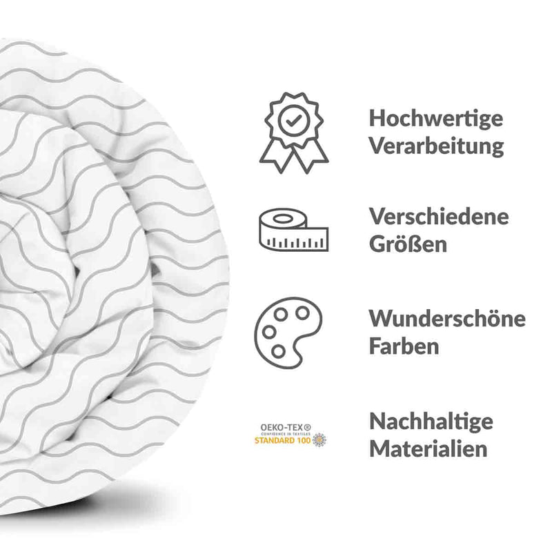 Therapiedekens katoenen hoes lichtgrijze golven