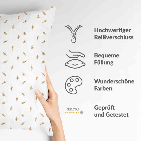 Gezondheidskussen wit met rietjes