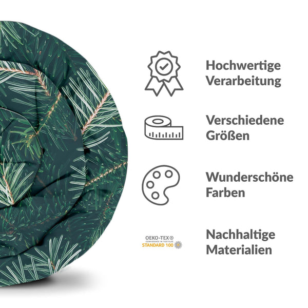 Coperte terapeutiche con rivestimento in cotone con rami di abete verdi