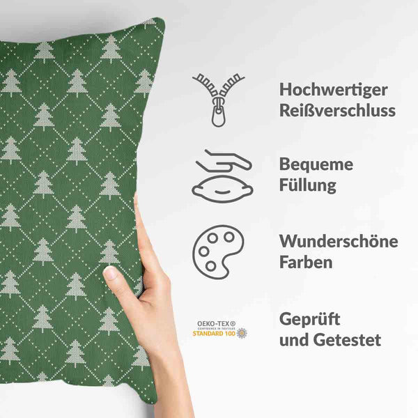 Cuscino salute verde con alberi di abete