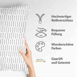 Almohada de salud blanca con rayas gruesas