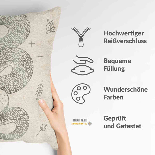 Health pillow beige with snake
