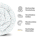 Coperte terapeutiche con rivestimento in cotone bianco con cuoricini blu
