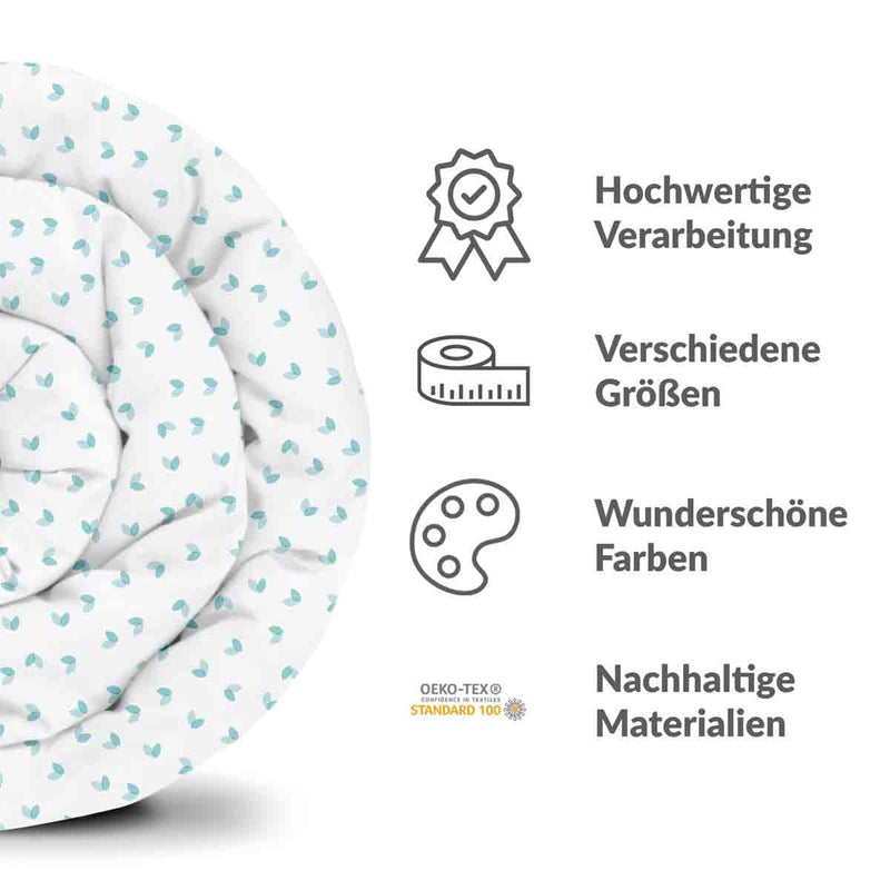 Coperte terapeutiche con rivestimento in cotone bianco con cuoricini blu