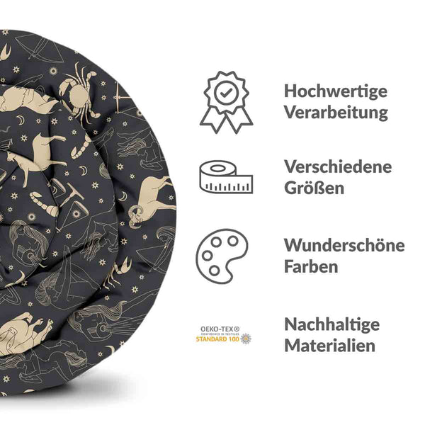 Set di biancheria da letto con coperta terapeutica nero costellazioni
