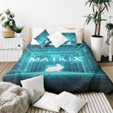 Therapy blanket bedding set, blue matrix.