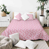 Set di biancheria da letto con coperta terapeutica rosa con cuori rossi