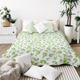 Therapy blankets bedding set green question marks