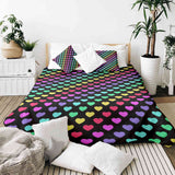 Therapy blankets and bedding set, colorful hearts