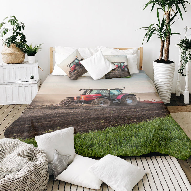 Set di biancheria da letto con coperta terapeutica e grande trattore