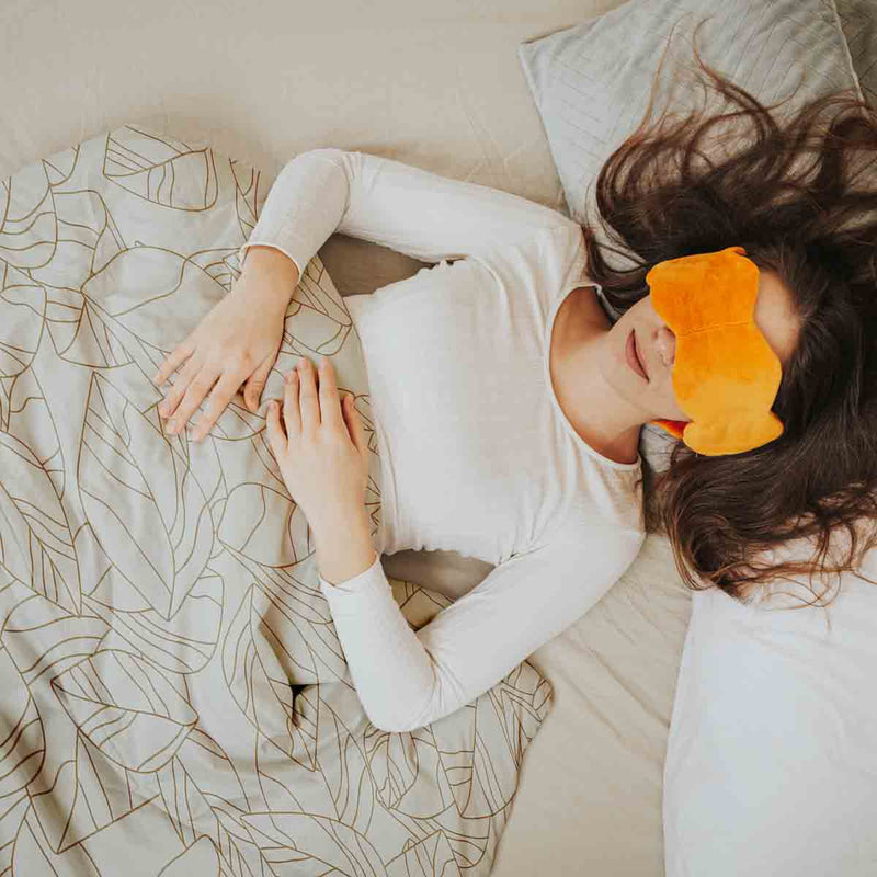 Therapiedekens katoenen hoes beige met bladmotief zwart