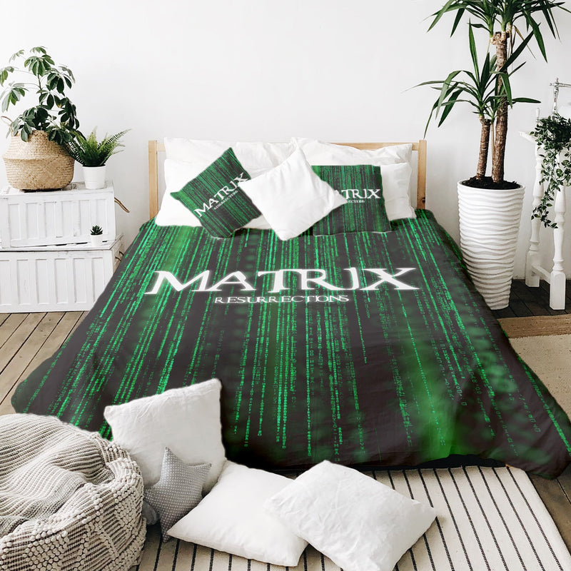 Set de ropa de cama y manta terapéutica Matrix en verde