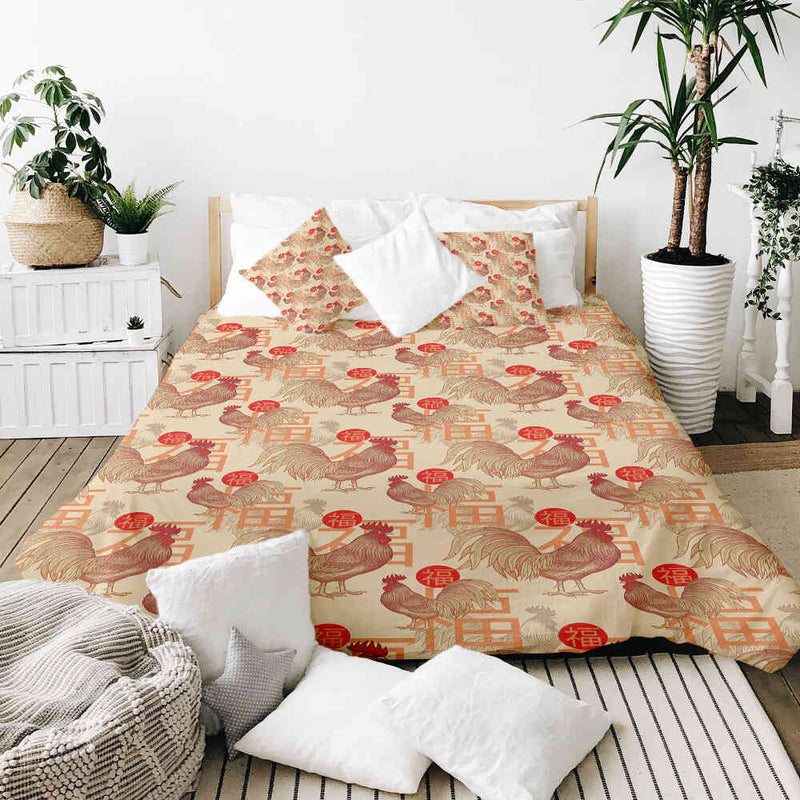 Therapy blanket bedding set Chinese rooster