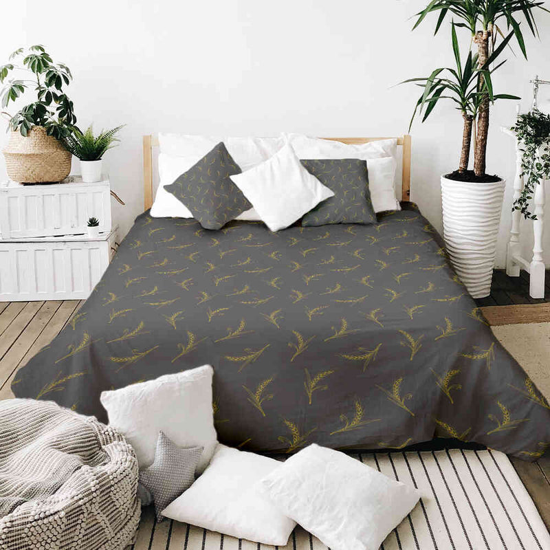 Therapy blanket bedding set, grey with wheat.