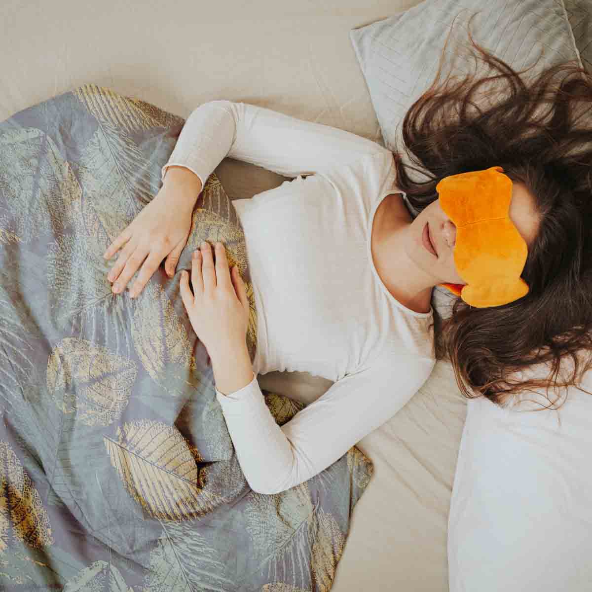Original therapy blanket - cotton cover autumn leaf motif