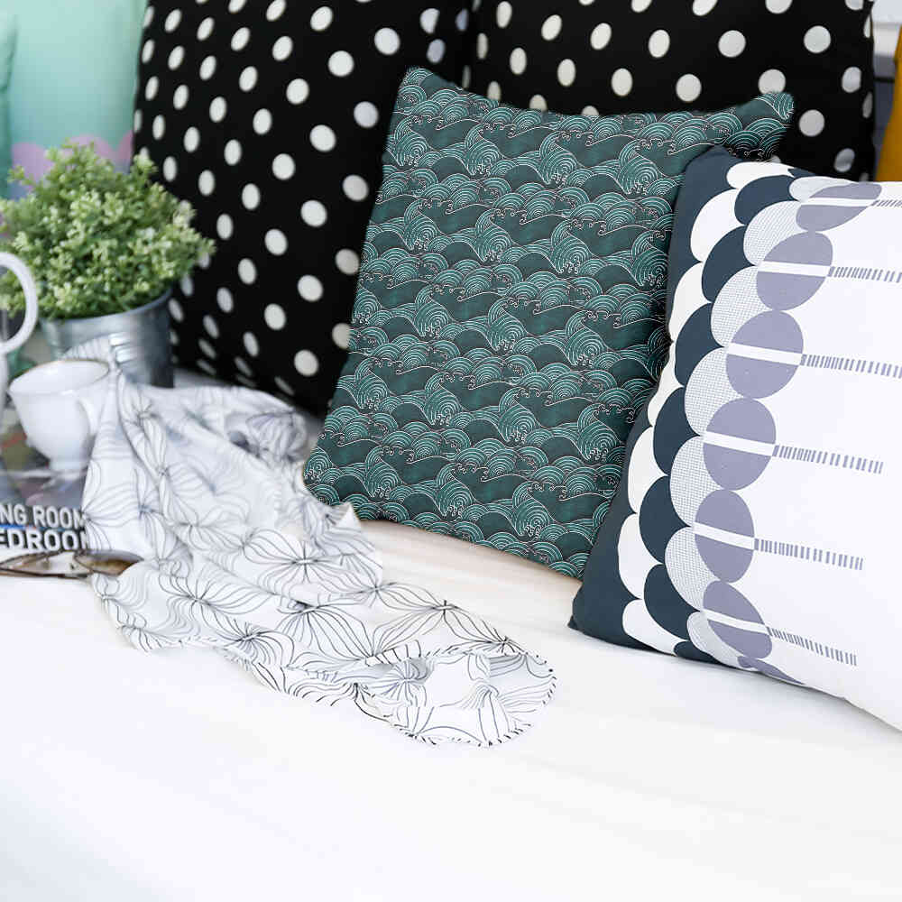 Health pillow waves turquoise-green