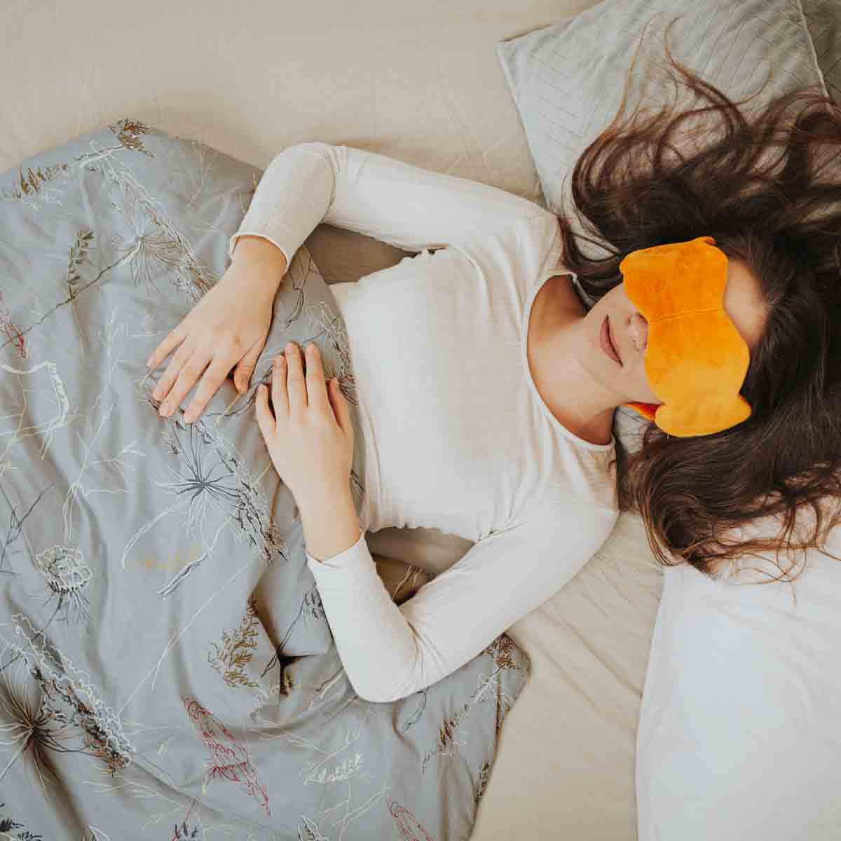 Original therapy blanket - cotton cover gray with golden plants