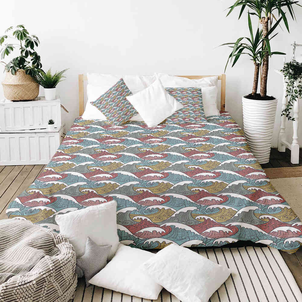 Therapy blankets bedding set colorful wave breakers