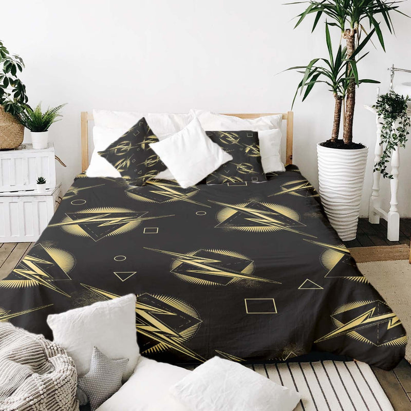 Therapy blankets bedding set yellow lightning bolt