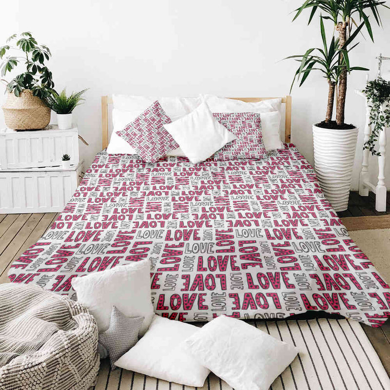 Therapiedekens Beddengoed Set Wit L.O.V.E