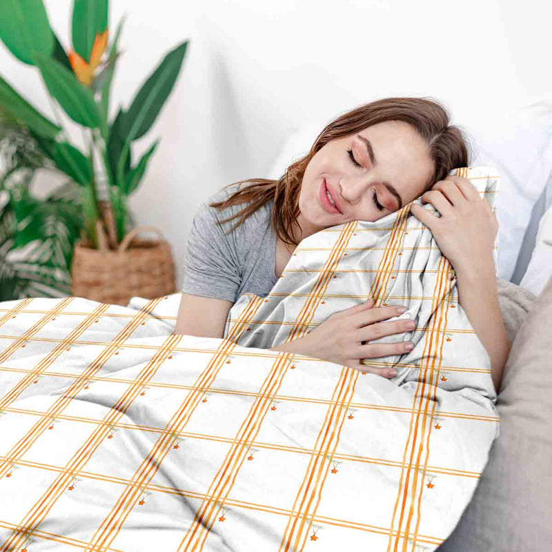 Therapy blankets bedding set yellow checkered